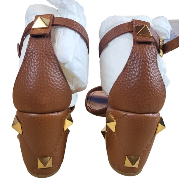 Valentino Garavani Block Heel Sandals Tan 41 - Picture 5 of 7